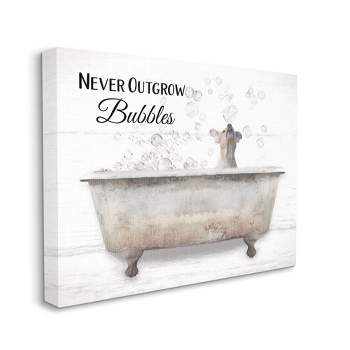 Stupell Industries Happiness Is A Bubble Bath Dog In Tub Word Design