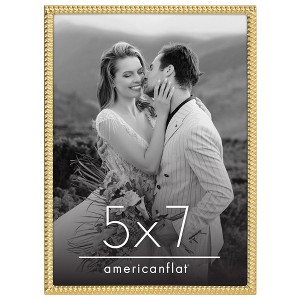 Americanflat Picture Frame with Rope-Style Metal Textured Detailing and Shatter-Resistant Glass - Gallery Style Frames for Tabletop or Wall - 1 of 4