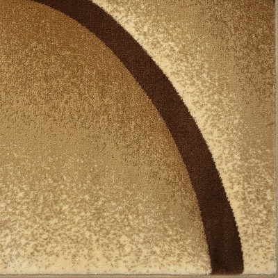 Beige Abstract 6' x 9' Stain-Resistant Synthetic Area Rug