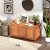 Costway 58 Gallon Wood Deck Box with Flip Top Teak Oil Finish Pool Supplies Cushions - 2 of 4