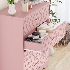 Acekool 4-Drawer Wooden Dresser, Modern Chest of Drawers with Gold Handles, Storage Organizer Cabinet for Bedroom, Closet, Living Room - 1 of 4