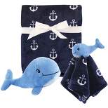 Hudson Baby Infant Boy Plush Blanket, Security Blanket and Toy Set, Boy Whale, One Size