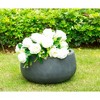 Rosemead Home & Garden, Inc. 16" Wide Kante Lightweight Concrete Outdoor Bowl Planter Pot Charcoal Black - 2 of 4