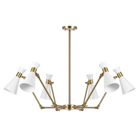 Shiraz 6 Light 56.5 Inch Metal Chandelier - Brass - Safavieh. - image 1 of 4