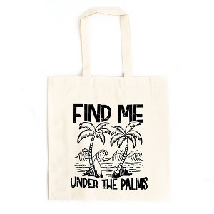 City Creek Prints Find Me Under The Palms Canvas Tote Bag - 15x16 - Natural - 1 of 2