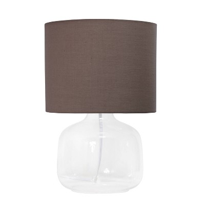 Glass Table Lamp with Fabric Shade Gray - Simple Designs