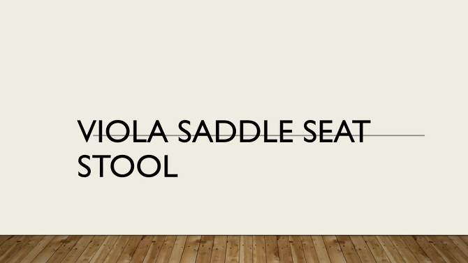 24&#34; Viola Saddle Seat Counter Height Barstool Chestnut/Black - Carolina Chair &#38; Table, 2 of 7, play video