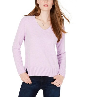 maison Jules Womens Chenille V-Neck Pullover Sweater
