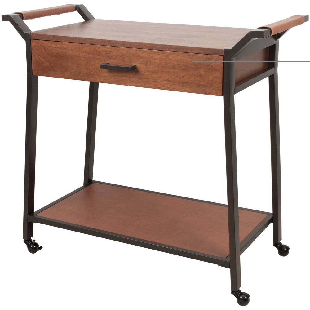 Industrial Kitchen Cart with Drawer  - Silverwood