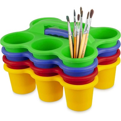 4E's Novelty 4 Pack Pencil Caddy for Classroom, Vibrant Classroom Caddy, Durable Table Drink Holder for School, Useful School’s Desk Caddy