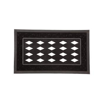 Evergreen Black Scroll Sassafras Floor Mat Indoor Outdoor Rubber Tray 18"x30" Fits Sassafras Inserts 10"x22" black