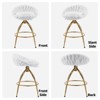 Karl Home 2 Piece Set of White Swivel Bar Stools with Teddy Fleece and Electro - Plated Gold Iron Legs - 2 of 4