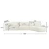 140" Modern Curved Sectional Sofa with High-Density Foam & Chaise Lounge - 2 of 4