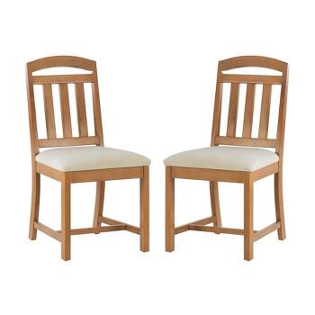 Set of 2 Daron Slat Back Side Chairs Brown - Linon