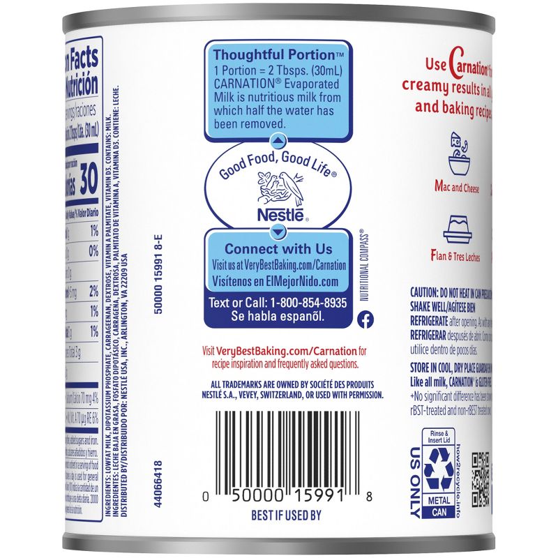 Nestle Carnation Gluten Free Low Fat 2% Evaporated Milk - 12 fl oz, 2 of 6
