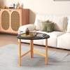 Tangkula 2PCS Triangle Coffee Table w/Metal Legs Industrial Center Table for Living Room - 4 of 4
