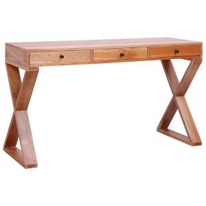 vidaXL Computer Desk Study Writing Desk Home Office Table Solid Wood ...