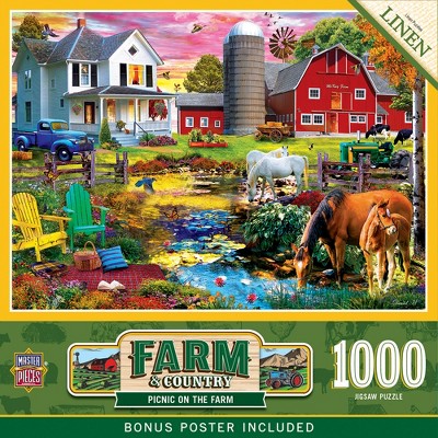 MasterPieces 1000 Piece Jigsaw Puzzle - Picnic on the Farm - 19.25"x26.75"