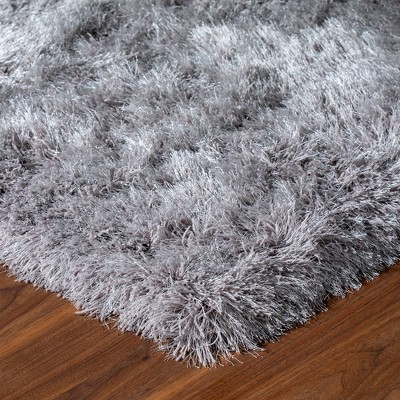 Handmade Silver Shag 8' x 10' Tufted Rectangular Rug