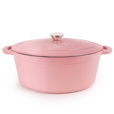 BergHOFF Neo 8Qt. Cast Iron Oval Covered Dutch Oven, Pink