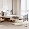 vidaXL Black Metal Single Bed Frame - Sturdy Steel Construction, with Functional Headboard and Footboard - image 2 of 4