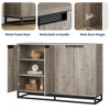 55" Sideboard Buffet Cabinet with Storage, Farmhouse Coffee Bar Cabinet with 4 Doors & 2 Drawers for Living Room, Kitchen, Hallway, Gray - 3 of 4