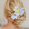 Unique Bargains Flowers Pattern Hair Clip 4.72"x3.15" Light Blue 1 Pc - 2 of 4