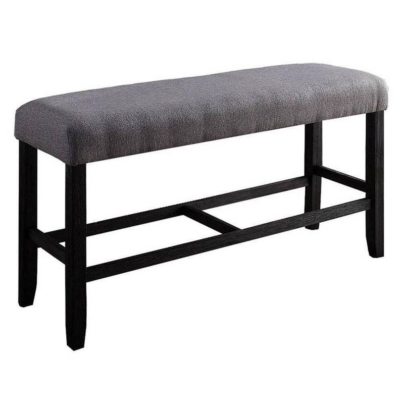 48&#34; Yelena Fabric Counter Height Bench Weathered Espresso - Acme Furniture, 4 of 8