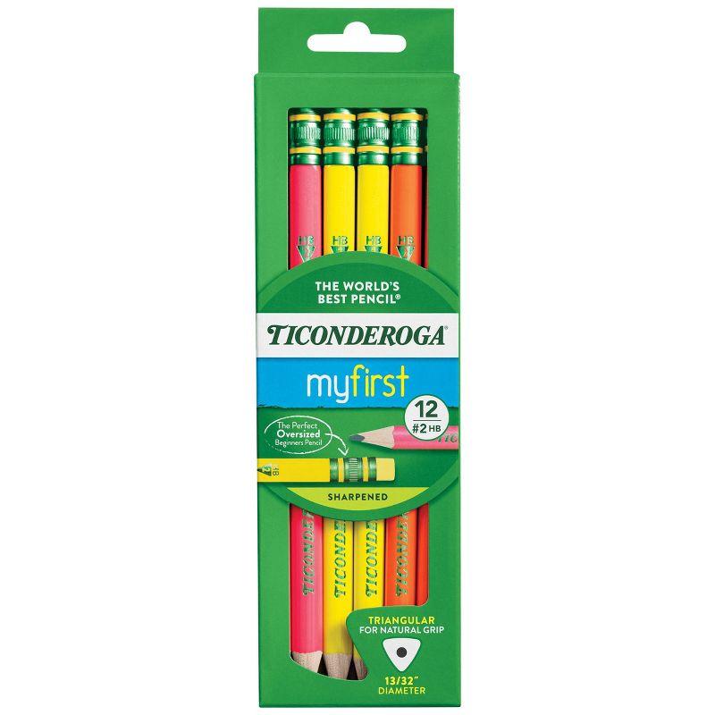 12pk #2 Wood Pencils My First Neon - Ticonderoga, 1 of 6