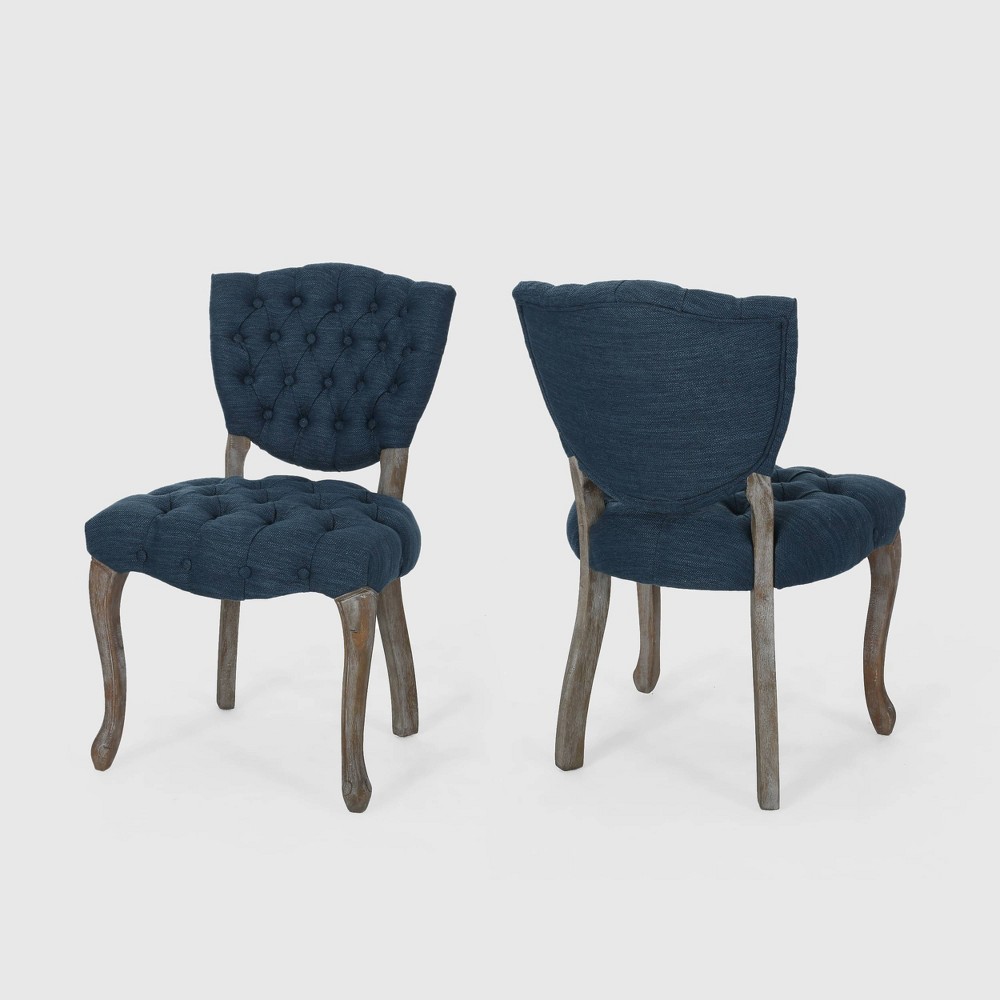 Set of 2 Crosswind Tufted Dining Chair Navy Blue - Christopher Knight Home was $349.99 now $244.99 (30.0% off)