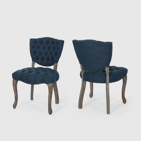 Crosswind Tufted Dining Chair Navy Blue, Blue Tufted Dining Room Chairs