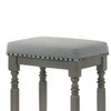 CAVINAS 26" Counter Height Bar Stools Set of 2,Rustic Counter Stools with Turned Legs,Barstools with Nailhead Trim,Fabric Padded Bar Stool for Kitchen - 4 of 4