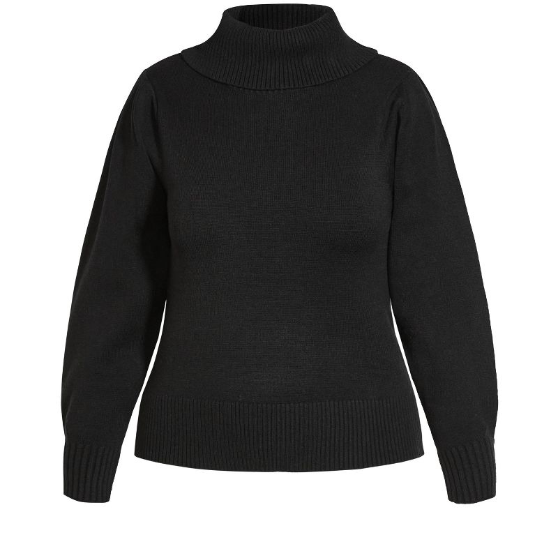 Women's Plus Size  Softly Sweet Sweater - black | CITY CHIC, 3 of 4