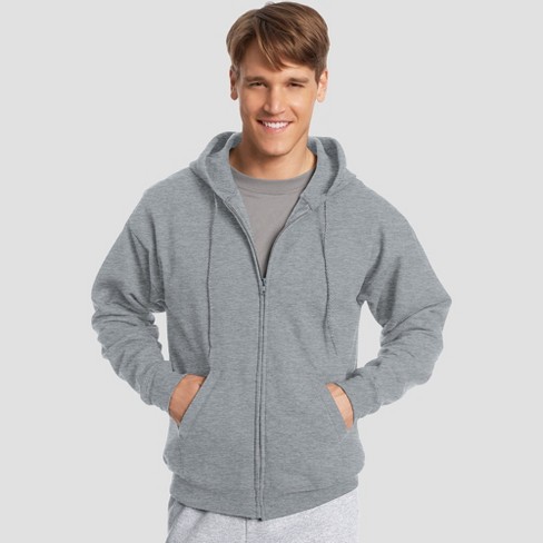 Silvert's Mens Magnetic-Zipper Hoodie with Pockets Heather Gray