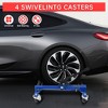 Car Wheel Dolly Jack Set of 2, Heavy Duty Vehicle Rollers Dolly with Twin Rollers & 4" Casters for Garage Repair, Vehicle Moving - 2 of 4