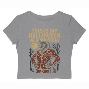 Rerun Island Women Halloween Pajama Shirt Werewolf Short Sleeve Graphic Cotton Baby Tee - 1 of 4