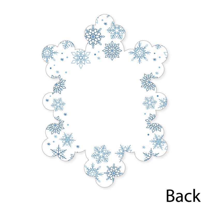 Big Dot of Happiness Blue Snowflakes - Shaped Thank You Cards - Winter Holiday Party Thank You Note Cards with Envelopes - Set of 12, 5 of 8