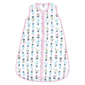 Hudson Baby Infant Girl Muslin Cotton Sleeveless Wearable Sleeping Bag, Sack, Blanket, Girl Cactus - 1 of 1