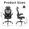 Lirago Mesh Office Chair w/Headrest - Adjustable Lumbar & Flip-Up Armrests, Black - 4 of 4