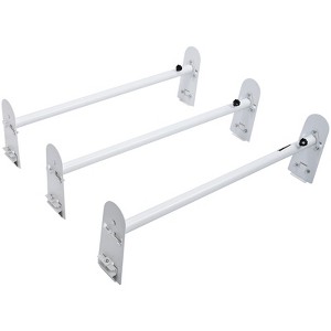 VEVOR Van Roof Ladder Rack, 3 Bars Alloy Steel Roof Racks, 750 LBS Capacity Rain-Gutter Roof Rack, Adjustable Length 40.2" to 74.8", White - 1 of 4