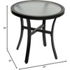 Garden Elements Bellevue Round Aluminum Patio Accent Table with Glass Top, Mocha, 20" - 4 of 4