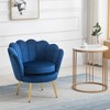 HOMCOM Elegant Velvet Fabric Accent Chair/Leisure Club Chair with Gold Metal Legs for Living Room, Blue - 3 of 4