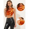 INSPIRE CHIC Women's Metallic Sleeveless Cut Out Party Holographic Crop Tank Tops - 2 of 4