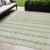 Artichoke Green And Ivory Quatrefoil Washable Indoor Outdoor Area Rug - 2 of 4
