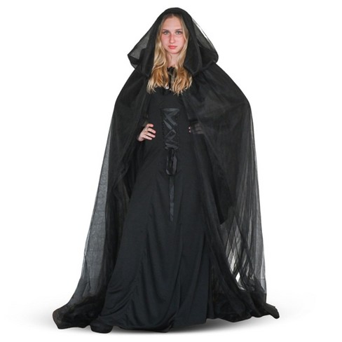 Rubie's Adult 45 Hooded Costume Cape, Black, One Size 