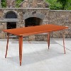 Emma and Oliver Commercial 31.5" x 63" Rectangular Colorful Metal Indoor-Outdoor Dining Table - 2 of 2