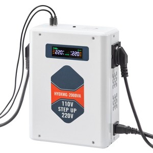 VEVOR Step Up Voltage Converter, 2000VA, Heavy Duty Voltage Power Converter, 110V to 220V Power Transformer, with 2 EU Outlets, USB Output, White - 1 of 4