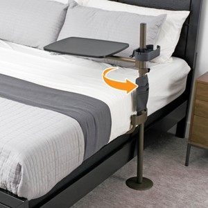 Signature Life Freedom Overbed Table, Large Bedside Swivel Tray & Laptop Desk, Black - 1 of 4
