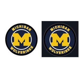 Evergreen Ultra-Thin Edgelight LED Wall Decor, Round, University Of Michigan- 23 x 23 Inches Made In USA - 1 of 4
