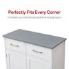 VANIRROR Sideboard Buffet Cabinet, Coffee Bar With Cabinet Two Drawers, Sideboard Cabinet for Kitchen, Living Room, Entryway, White And Gray Top - 3 of 4